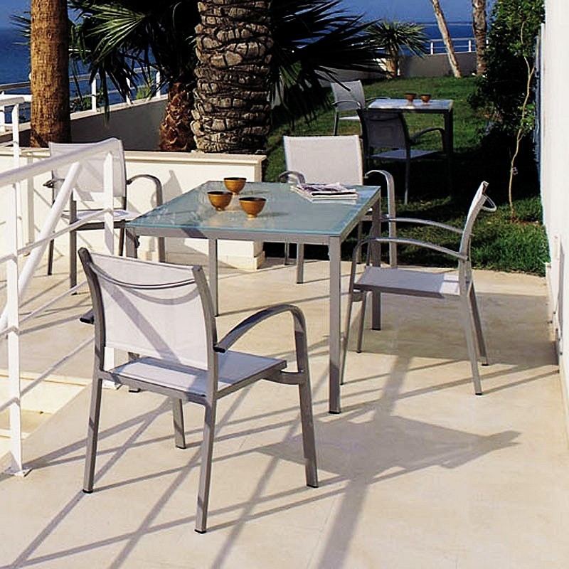 Commercial Outdoor Dining Furniture on Uno Aluminum Sling Outdoor Patio Dining Set 5 Piece Is Currently Not