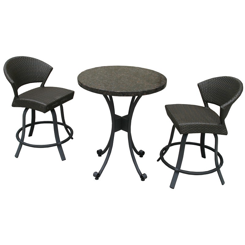 Outdoor Bistro Chairs on Highlites 3 Piece Bar High Outdoor Patio Bistro Set To Hb 001