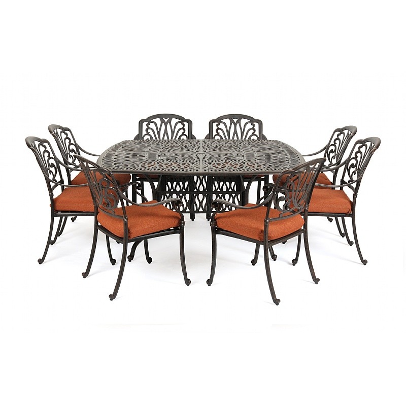 Outdoor Metal Patio Furniture on Florence Cast Aluminum Outdoor Patio Dining Set 9 Piece Is Currently